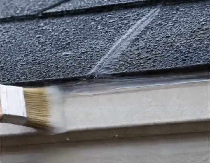 Reference footage showing brush-on application of a sealant